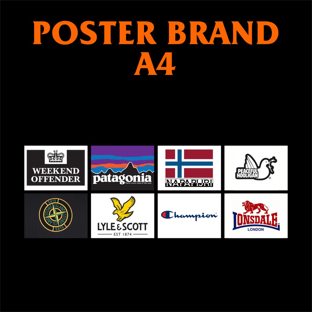 

POSTER ( A3 - A4 - A5 - A6 ) BRAND CASUAL CLOBER MURAH TEBAL FULL COLOR WARNA TAJAM TIDAK LUNTUR
