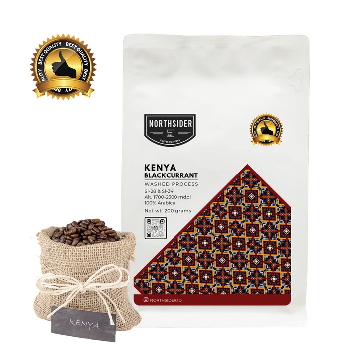 

BIJI KOPI ARABICA KENYA AA BLACKCURRANT 200GR NORTHSIDER COFFEE - kkp2018