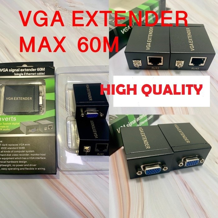 VG 60m single cat5 / cat6 vga extender up to 60 meter