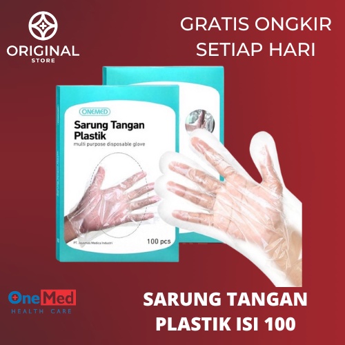 SARUNG TANGAN PLASTIK ONEMED FOOD GRADE KUAT DAN TAHAN LAMA ISI 100 PCS