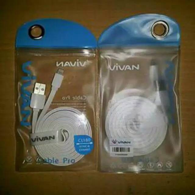 Kabel Charger iphone &amp; Kabel Data merk VIVAN 100mm SUPER LONG Micro USB (V8) utk iphone