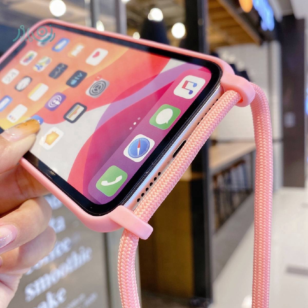 Casing Warna Permen Dengan Tali Lanyard Untuk Iphone 11 Pro Max Ip6S Ip7 8plus7plus Ipx Xr Xs Max Se 2020