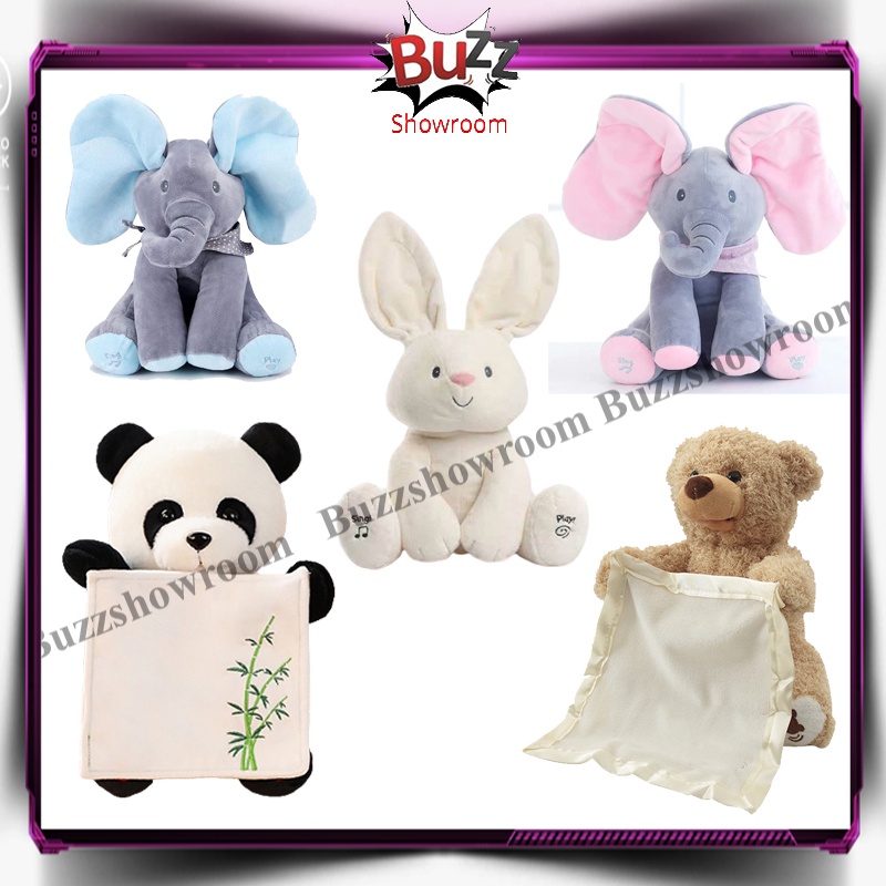 Boneka anjing gajah peek a boo dog rabbit elephant peek ka boo, cilukba clap hand