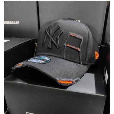 TOPI BASEBALL NEWYORK/TOPI NY/NY COTTON DAMAGE/BLACK/TOPI IMPORT