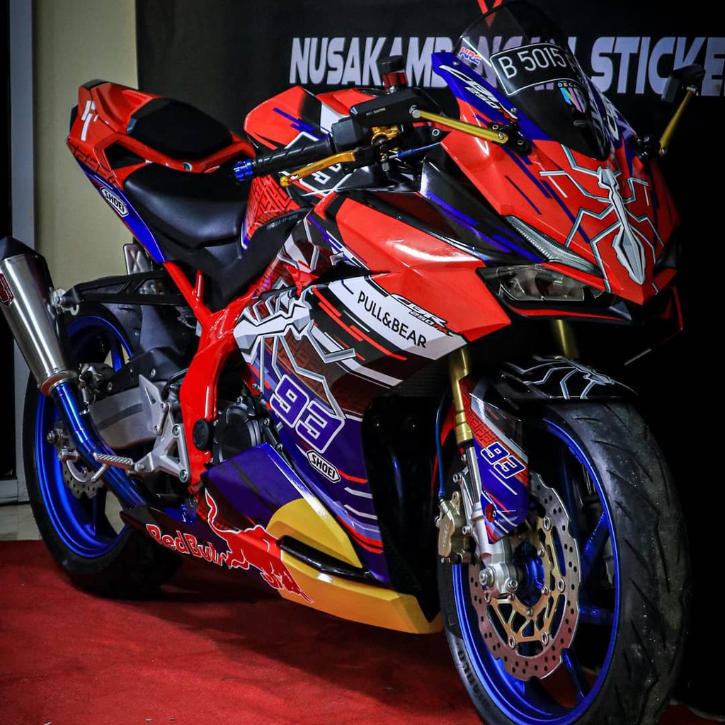 Decal Stiker Motor Kawasaki Ninja 250 fi Full Body Semut Putih 93 Racing Team Sticker Custom Variasi
