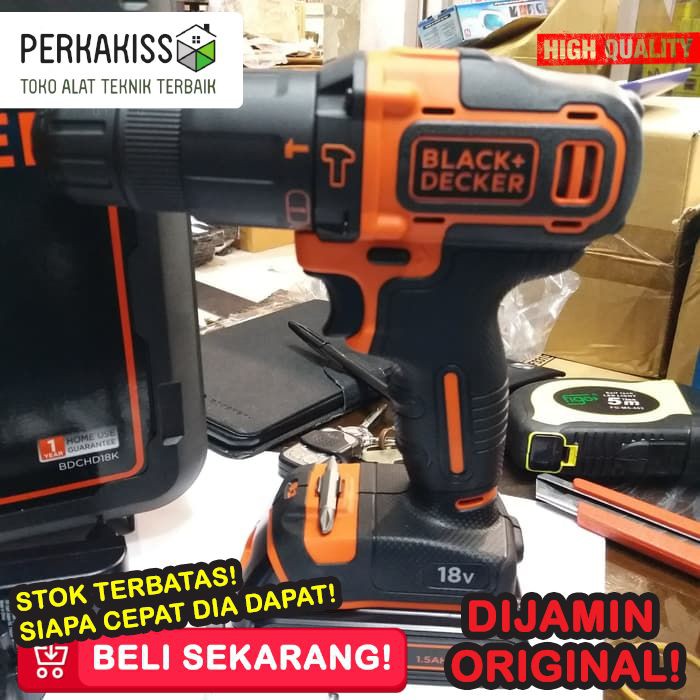 Mesin Bor Corldless Impact Batre Baterai Black Decker 18V K460