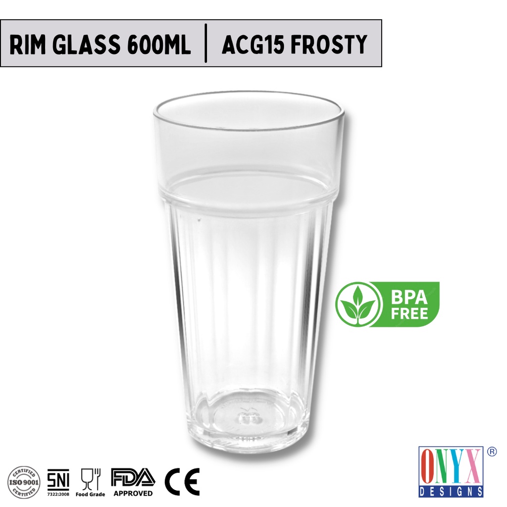 Onyx Gelas Transparan Bening Besar 600ml/ Plastik / Crystal Series - ACG15