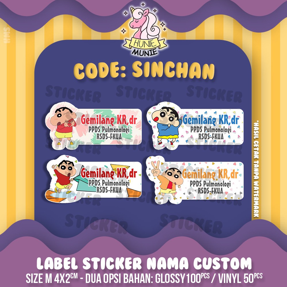 

Sticker Label Nama - Crayon Sinchan (100pcs) Stiker