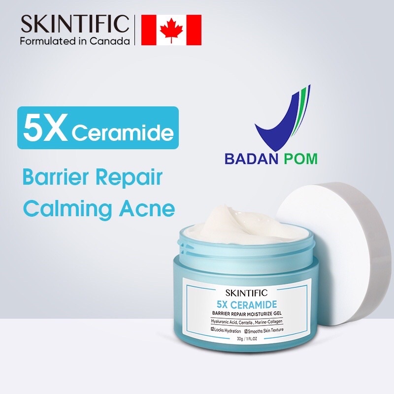 SKINTIFIC 5x Ceramide Barrier Repair Moisturize Gel Mini Size 6gr dan Full Size 30gr