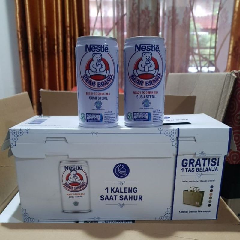Bear Brand susu beruang 10 x 189ml,free tas belanja