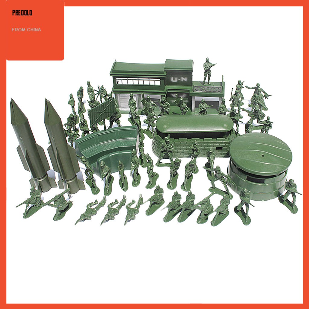 [In Stock] 56pcs Plastic Military Playset 5cm Army Figures Model Toys For Kids Adults