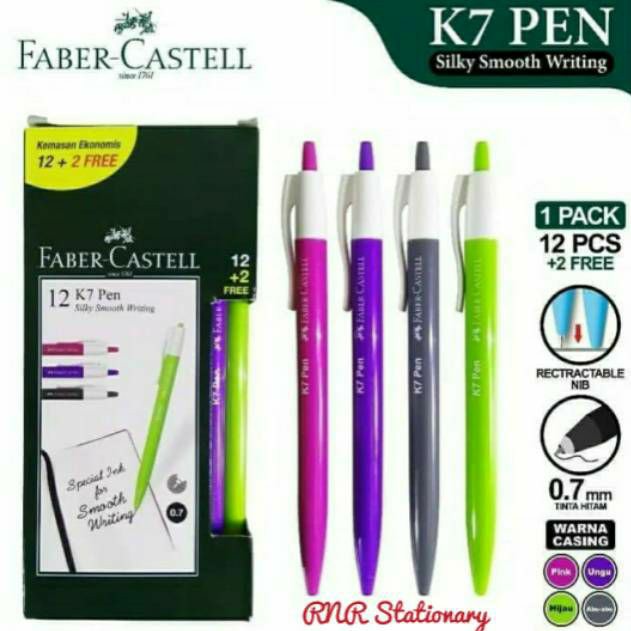 

Faber-castell Ballpoint Pulpen Pen Cetek K7 0.7mm Black Ink / Pulpen Cetek Faber Castell ( satuan ) / Pulpen K7 Faber Castell Promo / Pulpen Faber Castell K7 Promo