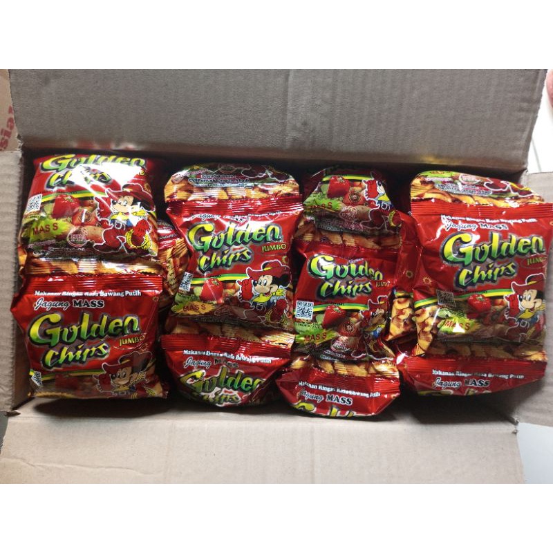 

2Xbtygneal Sakha Snack ) Golden Chips Potato Chips Snack Jadul Viral Renceng 10Pcs