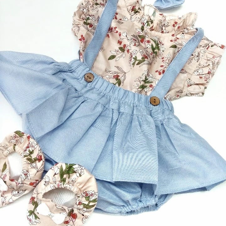 Baju Bayi Perempuan Setelan Anak Free Bando dan Sepatu Umur 0 1 2 3 4 Bulan Baju Bayi Pakaian Bayi P