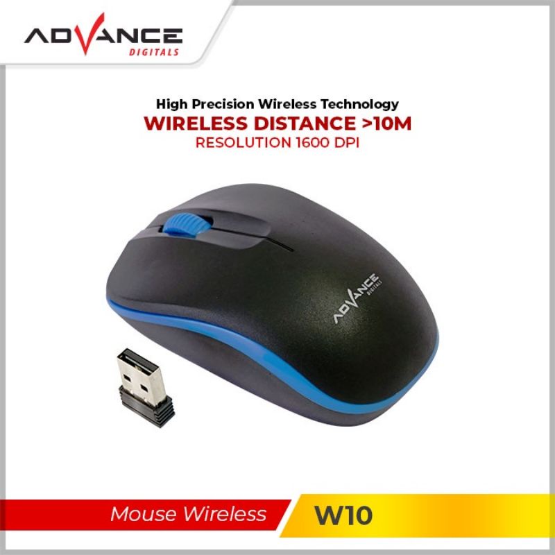 Mouse Wireless W10 Kursor Akurat Cocok untuk PC Laptop Original - Garansi 1 Tahun advance