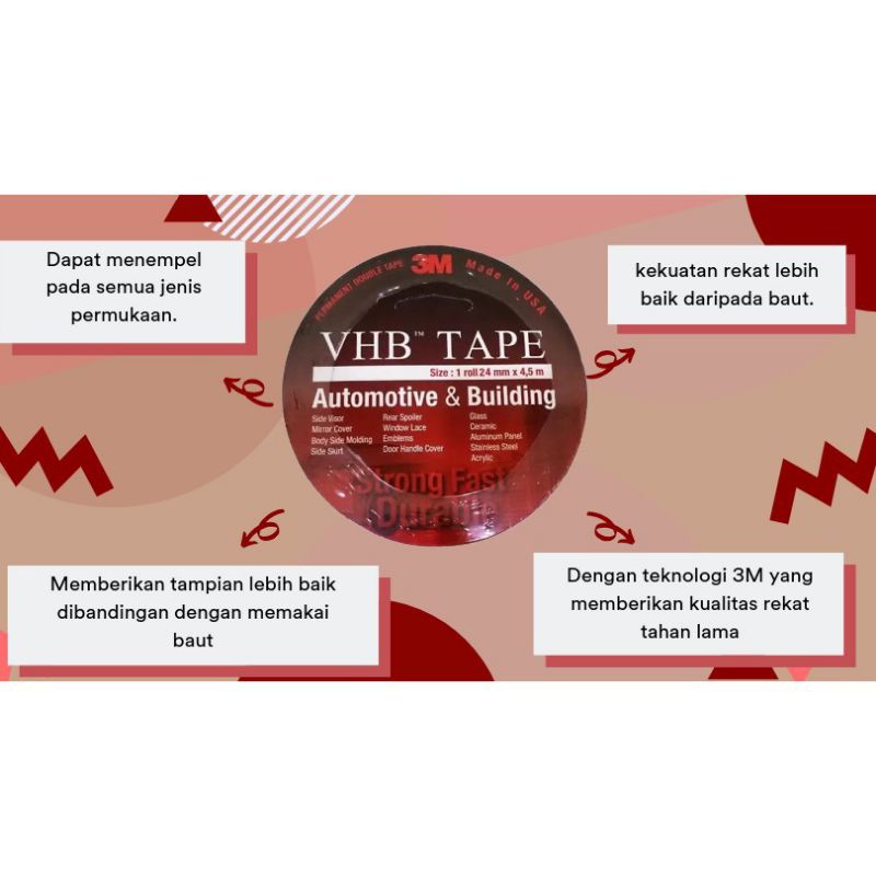 DOUBLE TAPE 3M 24mm(besar) 12mm(kecil)