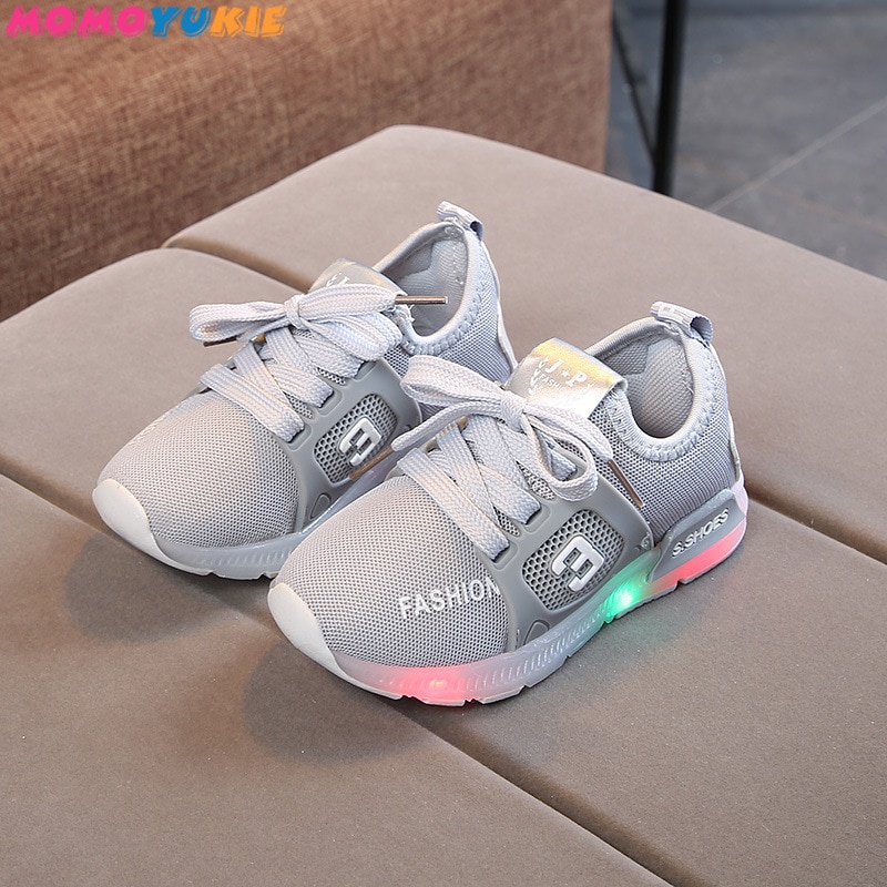 Sepatu Anak Laki Laki - Sepatu Anak Perempuan Sepatu Sport Anak LED MOTIF 011 Casual Import