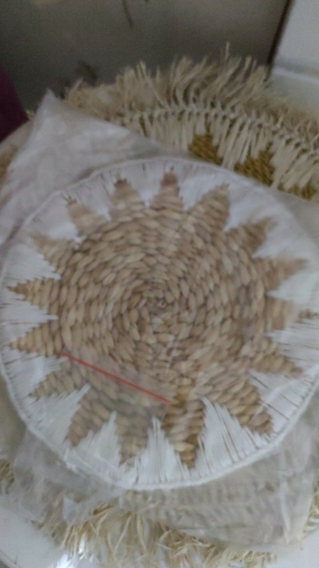 Plismate Enceng Sulam Rajut Bintang/walldecor Dia 28cm