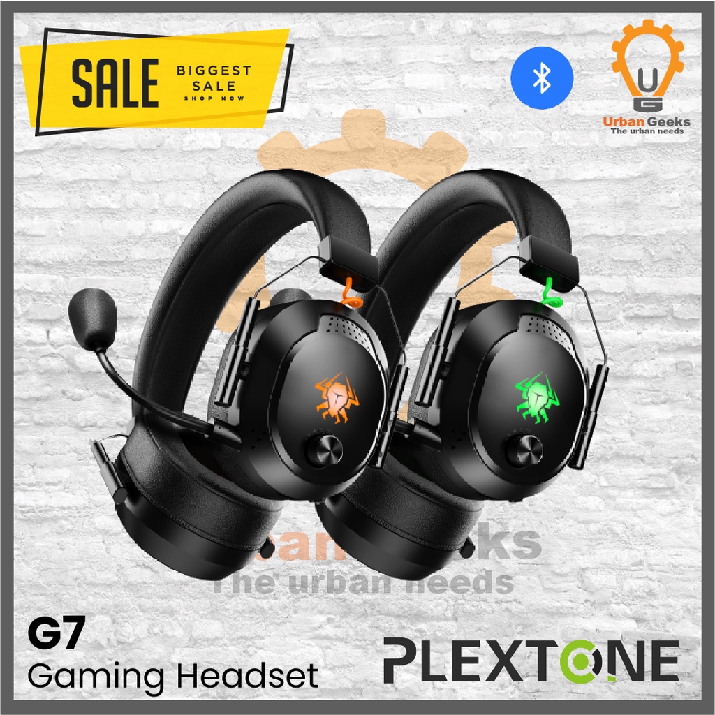 Bluetooth Headphone RGB 3D Audio ENC With Boom Mic Plextone G7