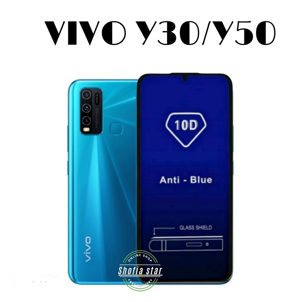 PROMO TEMPERED GLASS BLUE LIGHT VIVO Y30/Y50 Y51 Y53s ANTI RADIASI FULL LAYAR
