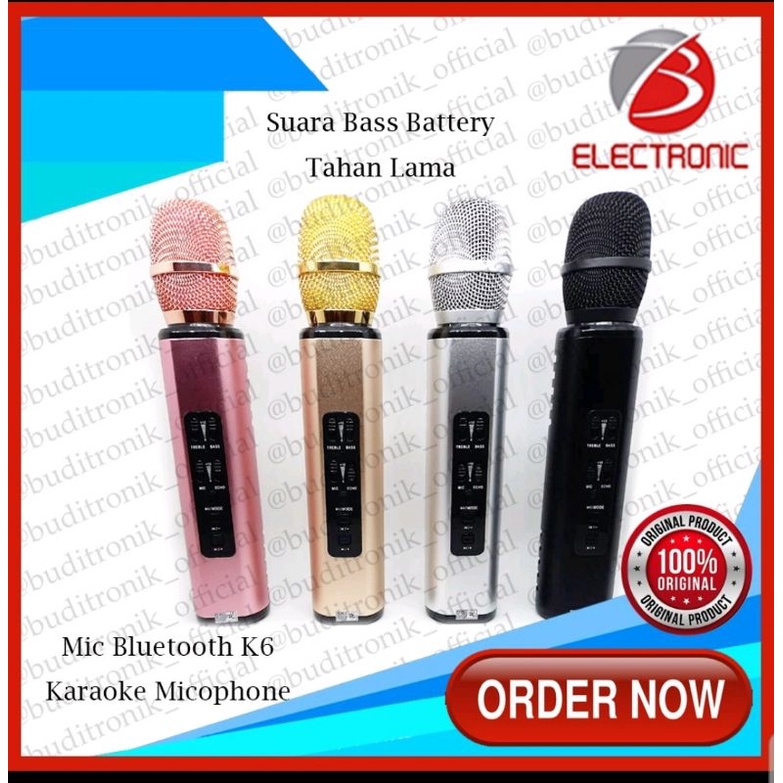 Microphone Mic K6 Karaoke Player Smule mic wireless Original