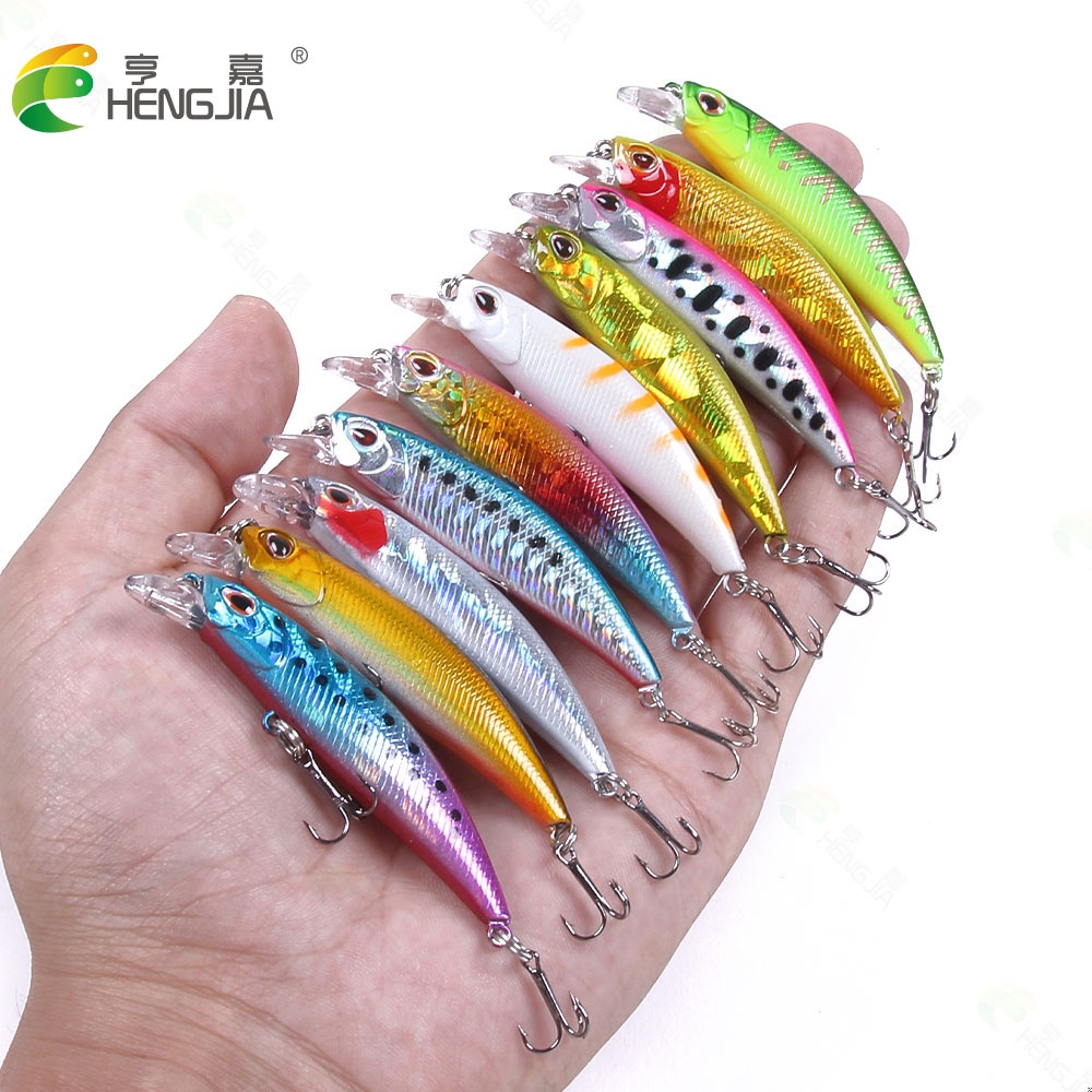 Hengjia 1pc Umpan Pancing Ikan Minnow 6cm / 4.5g Fishing Lure Wobblers Crankbaits Sinking Artificial Hard Bait Carp Mini Fishing Lures Tackle