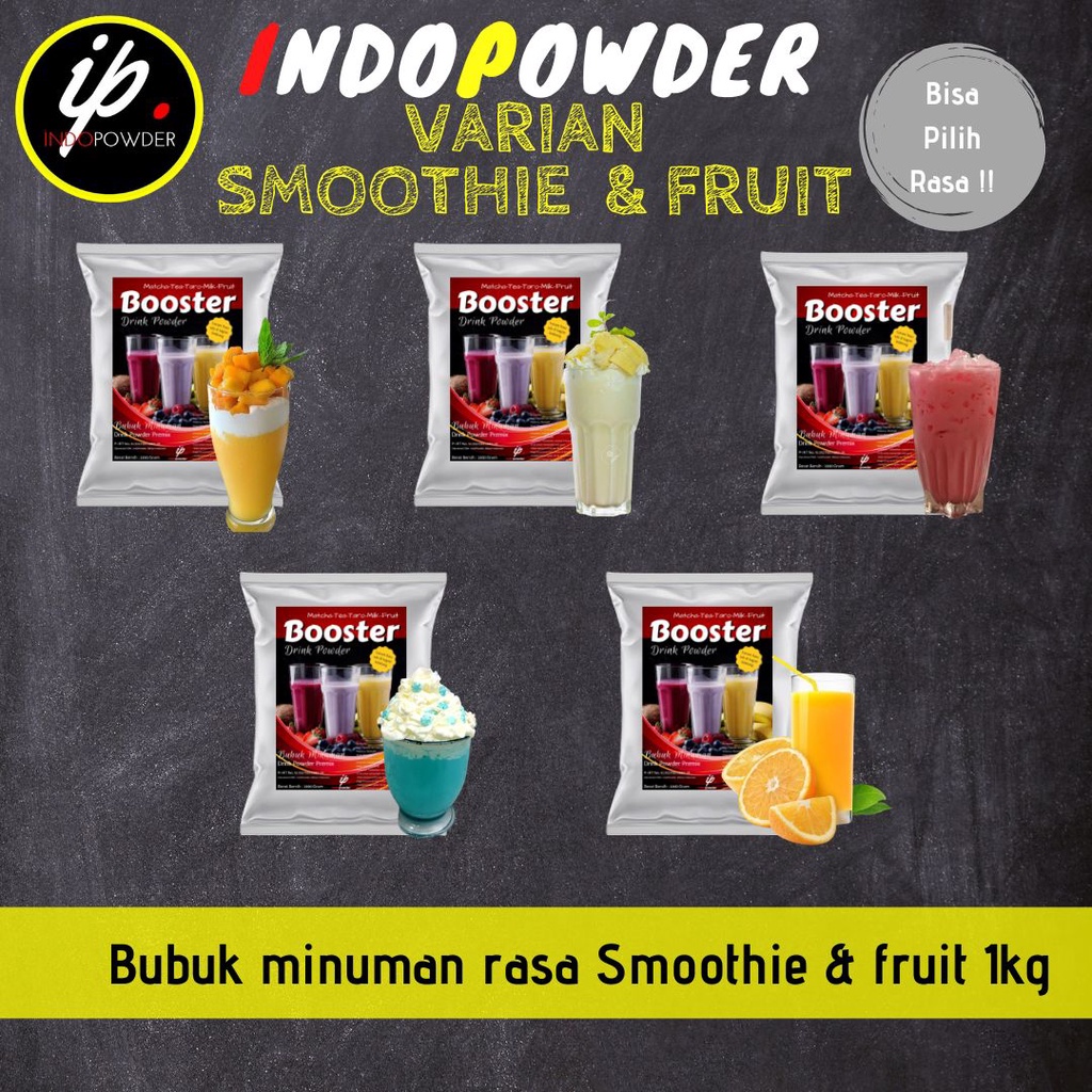 Bubuk minuman aneka rasa smoothie 1kg/bubuk minuman rasa buah /bubuk minuman smoothie dan buah pilih varian rasa