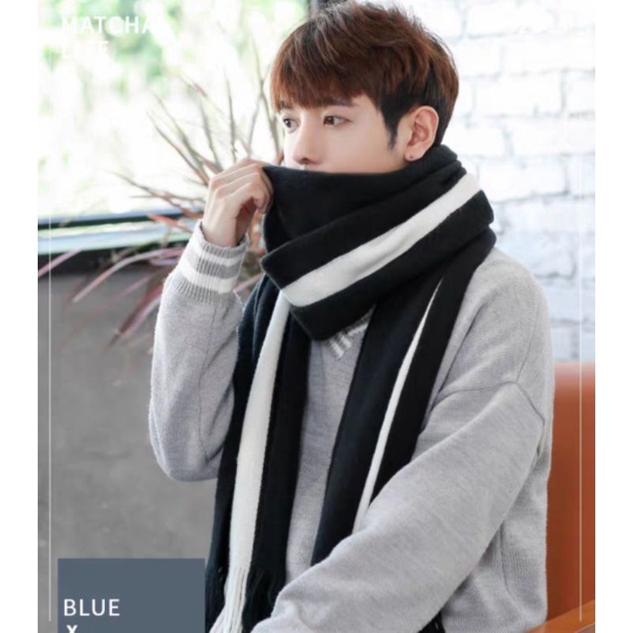 LONG SCARF MEN WINTER MUSIM DINGIN SCARF SYAL  PRIA