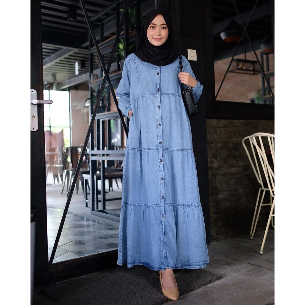 Premium Original(Realpic) Gamis Dress Muslim Levis Wanita Allsize S-XL Best Quality