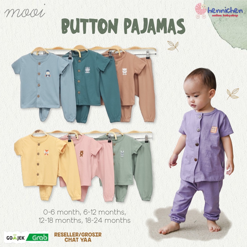 PROMO 7.7 Mooi Short Sleeve Button Setelan Piyama anak Pajamas Setelan Bayi  0-24 bulan Part 2