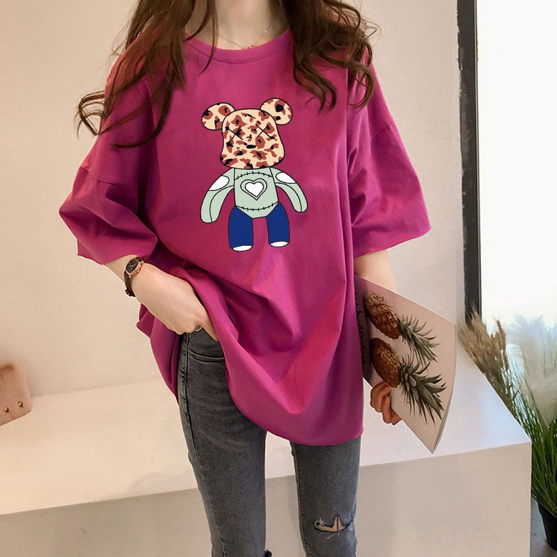 THISTLE - Oversize Tee Tshirt Wanita Model Longgar Motif Bear Leopard