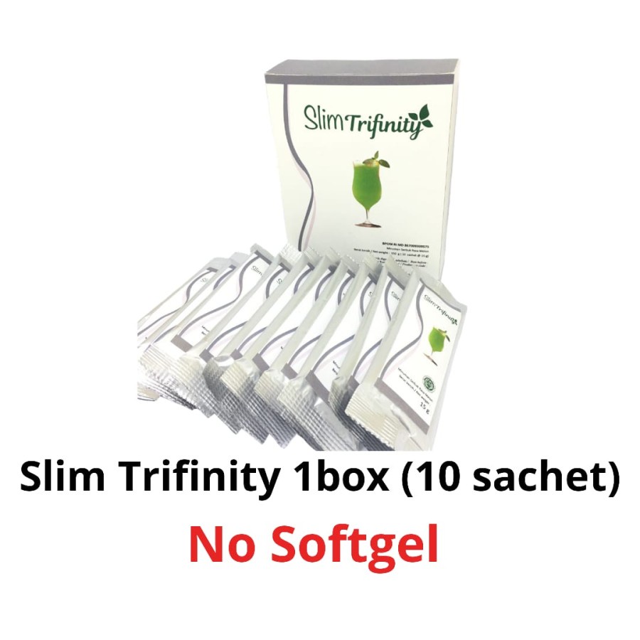 Slimtrifinity 10sachet tanpa softgell berat badan stabil u hobi makan Surabaya