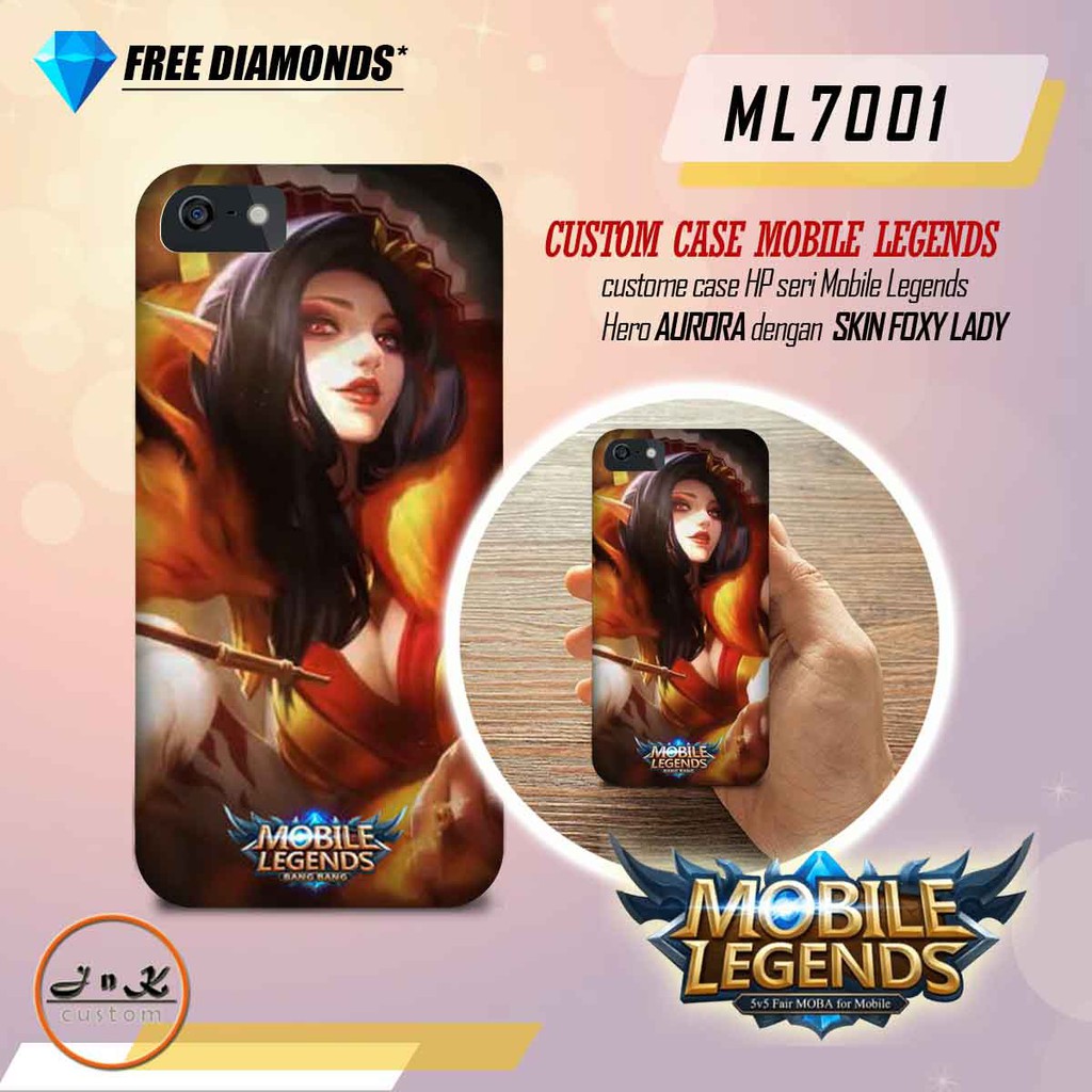 CUSTOM CASE MOBILE LEGENDS - HERO AURORA. SKIN FOXY LADY