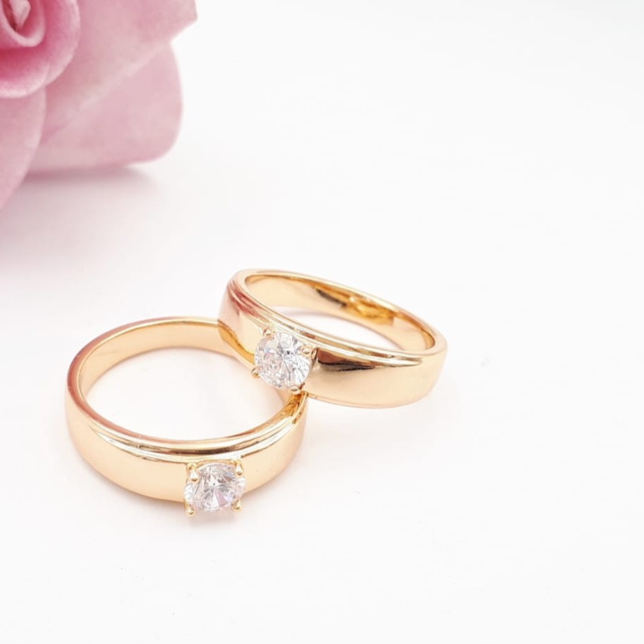 Cincin Wanita Xuping Model Cincin Kawin Lapis Emas 18k