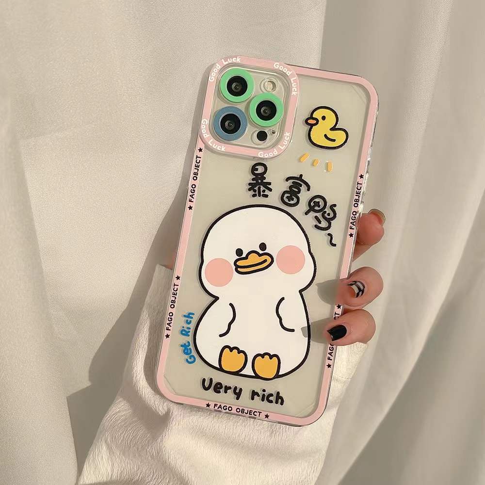 Soft Case Silikon TPU Motif Bebek Untuk IPhone 12 13 SE2020 6 6S 7 8 Plus X XS XR 11 Pro Max