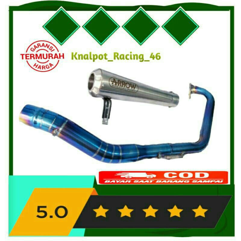 Knalpot Racing Arrow Gsx R15 v2 v3 CBR 150R Cb 150R Vixion Satria Fu MX king Sonic Header Bluemoon-1