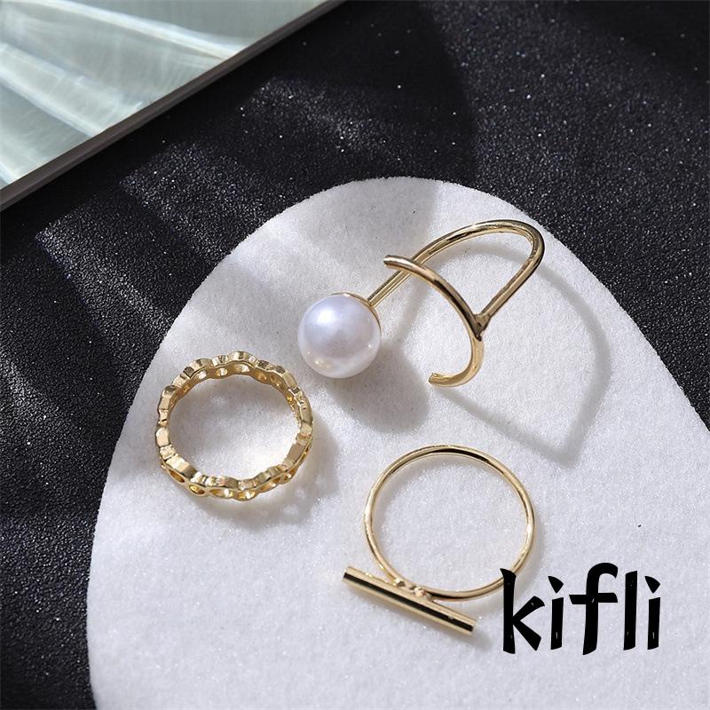 3pcs Cincin,Jari Telunjuk Hias Mutiara,Untuk Wanita