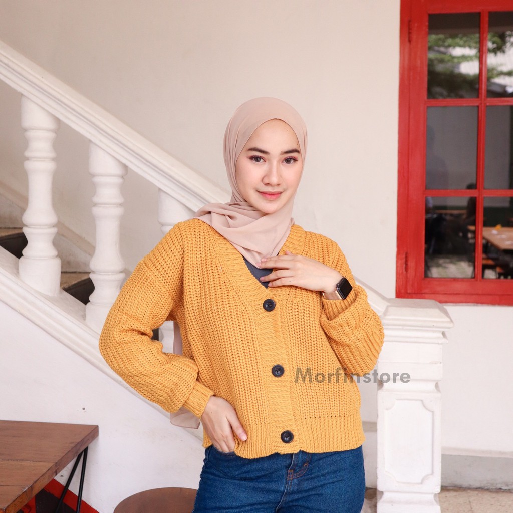 PROMO- Nakara Cardy Bahan Rajut Premium / Cardigan Oversize / Cardi Rajut / Cardigan Crop Wanita