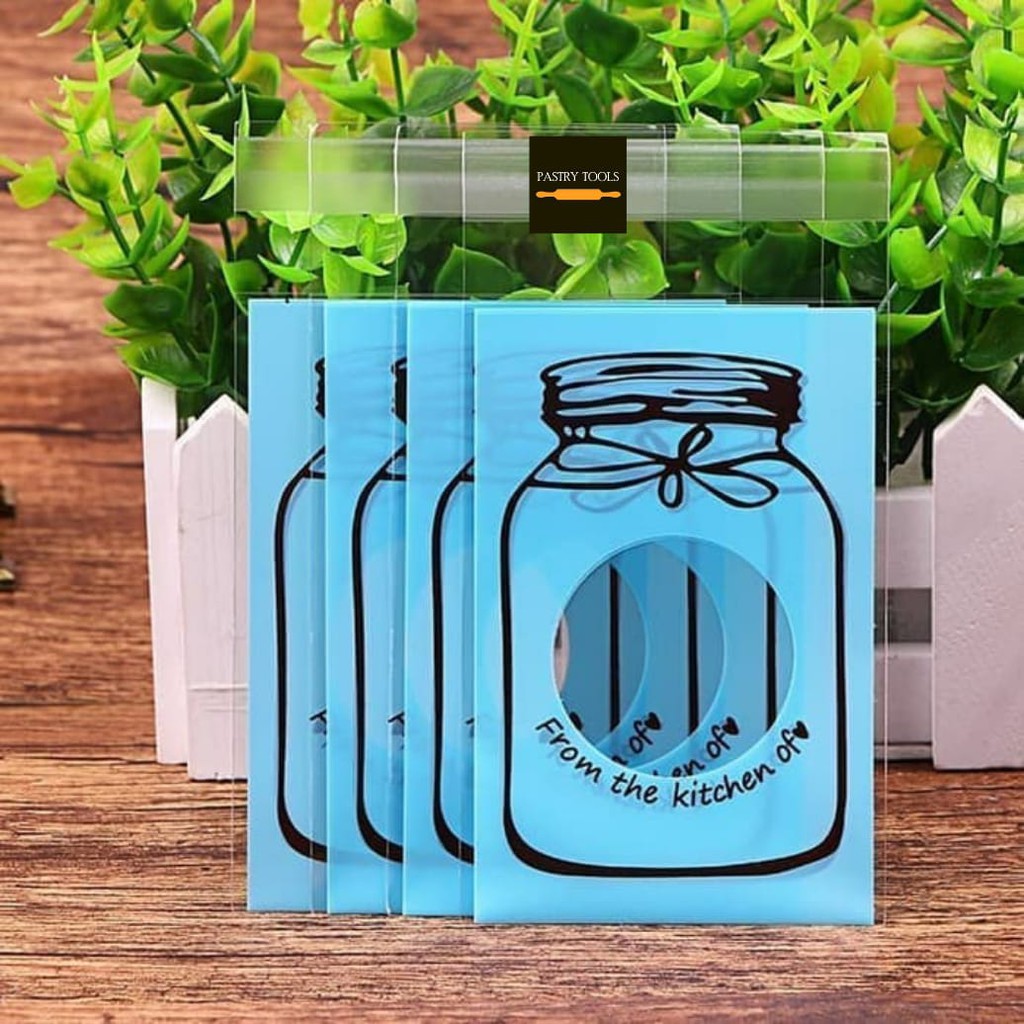 COOKIES BAG COOKIE JAR BLUE UK. 10 X 13 CM plastik bungkus permen coklat kue kering Shopee