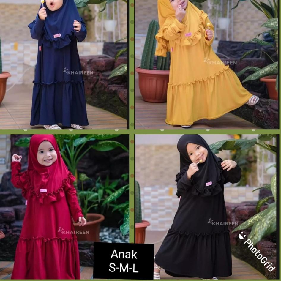 BB.20Au22ᴼ ‣ GAMIS syari ANAk set hijab perempuan TANGGUNG2021 MODERN KEKINIAN / gamis arab anak / B