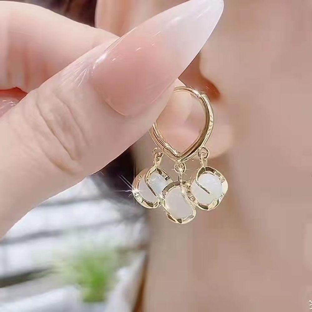 Lily Anting Fashion Perhiasan Hadiah Wanita Pernikahan Opal Ear Stud