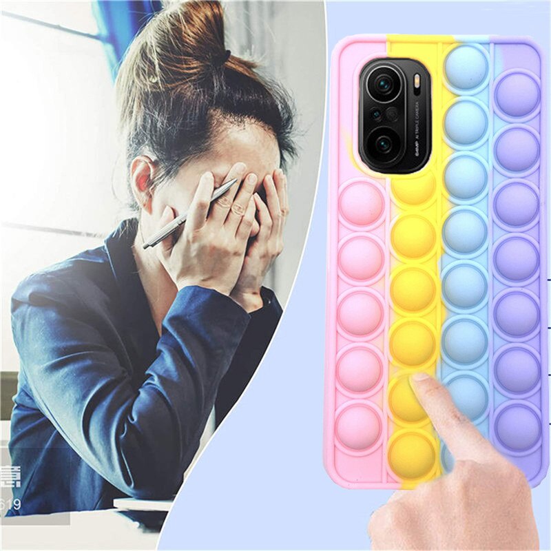 Reliver Stress Pop Fidget Toys Push It Bubble Case for Huawei Nova 5T 7SE Nova 7 Nova3i Y9S Y9 Prime 2019 P30 P40 Pro Mate 30 Antistress Game Cover Adult Kids