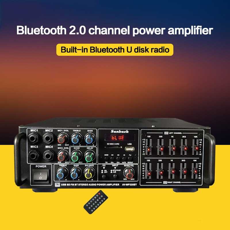 Bluetooth EQ Audio Amplifier Home Theater 2x200W