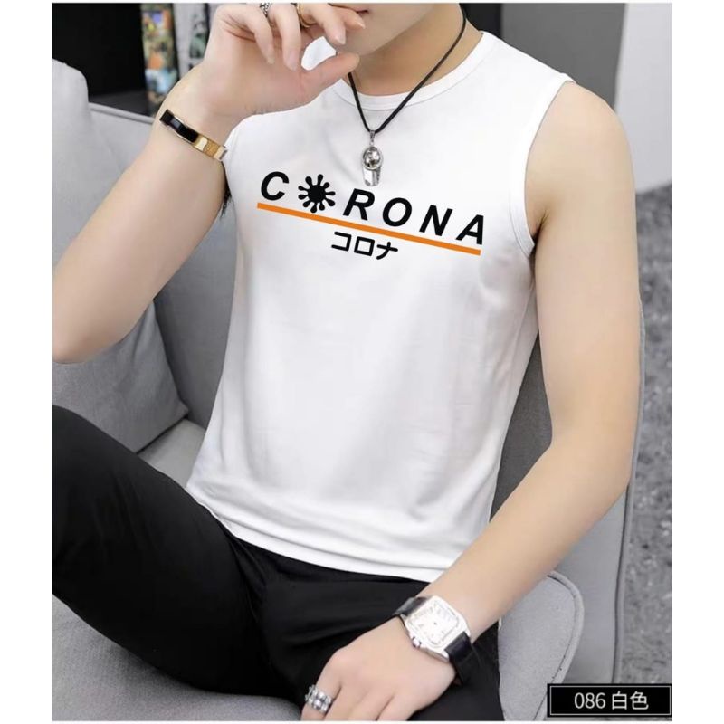 BAJU SINGLET PRIA DEWASA CORONA KAOS DALAM PRIA