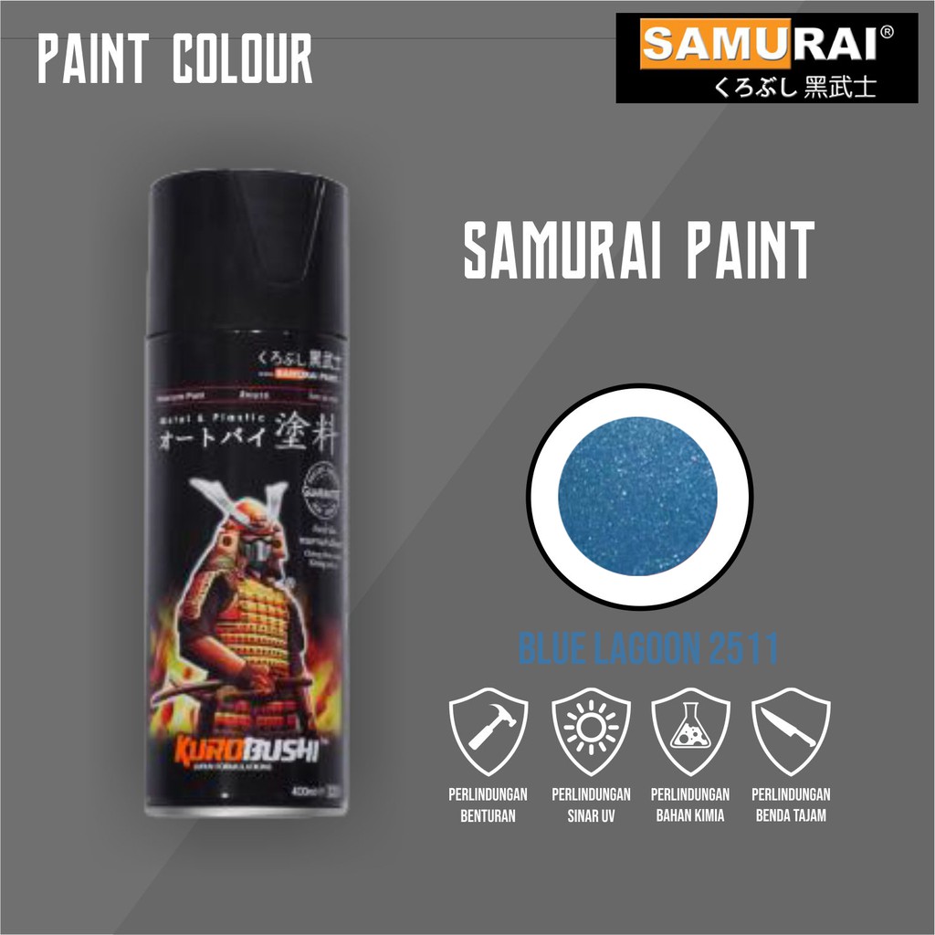 Samurai Paint 2511 Blue Lagon Cat Semprot/Pylox Helm/Motor/Gundam