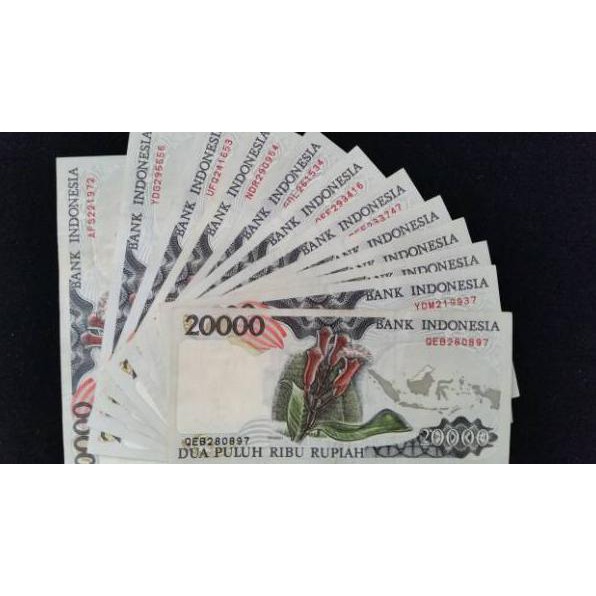 ☼ Uang kuno Rp 20.000 burung cenderawasih tahun 1992 duit jadul lama langka unik mahar nikah ✽