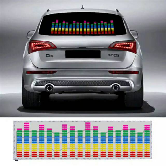 Stiker Led Equalizer mobil ( 90*25 cm )