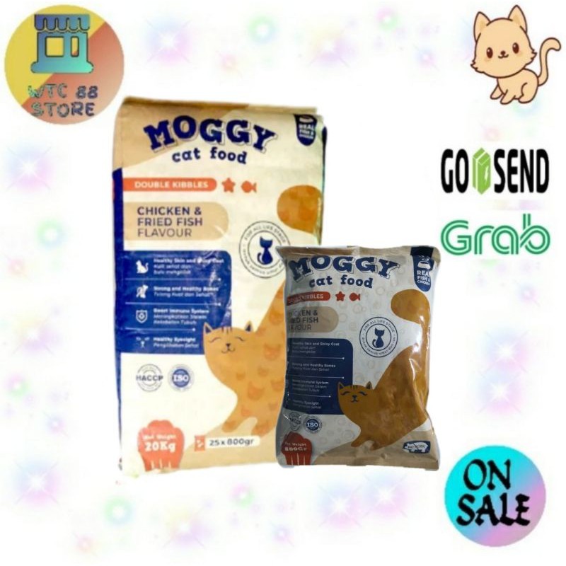 makanan kucing MOGGY dry catfood kitten dan adult freshpack 8KG / 20KG (GOSEND/GRAB)