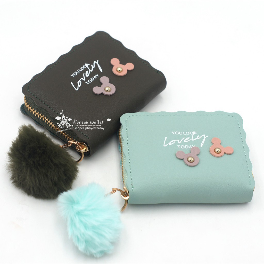( Fy )DOMPET WANITA +POM2 DOMPET IMPORT KOREAN DOMPET FASHION TRENDY FASHION WALLET
