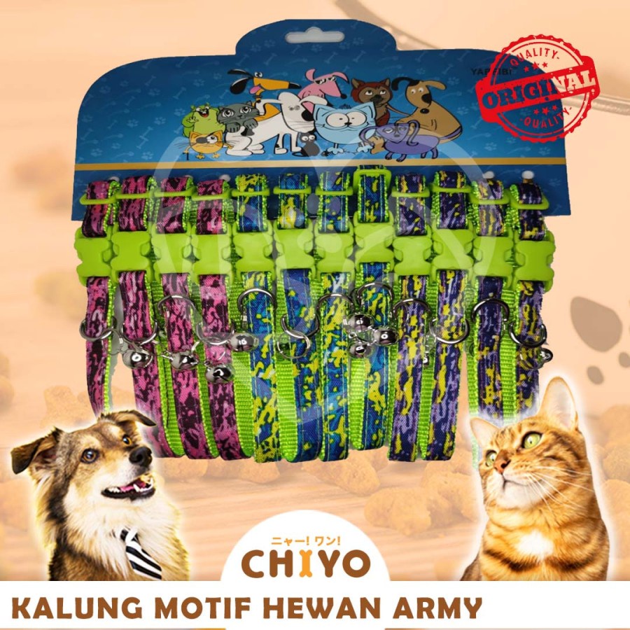 KALUNG HEWAN MOTIF ARMY - KALUNG ANJING KUCING